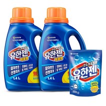 유한 유한젠 산소계 표백제 액체형 용기 1.4L X2개+유한젠 200g 증정용, 1개