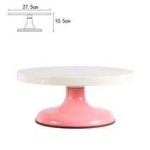 케이크돌림판 8/10 인치 케이크 회전 턴테이블 장식 음소거 도구 생일 베이킹 홈 주방 용품, 04 Style B Pink