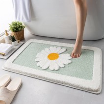 발매트 플러시 따뜻한 두꺼운 욕실 카펫 욕조 복도 키즈 룸 푹신한 패드 꽃 양각 흡수 물 깔개 장식을 퇴색, 0 Mint Green_03 60x90cm