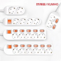 금호전기 절전 안전 멀티탭 2구 3구 4구 5구 멀티콘센트, 개별형, 5M