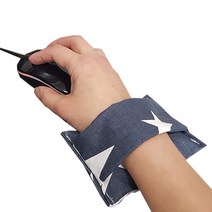 [GEW] 면100% 손목 보호 쿠션/세탁가능/마우스 손목받침/고정형 끈/사이즈 2종/성인용 학생용/안정적인 높이 편리한 작업 아이템, 달별 와인