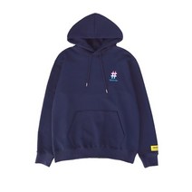 BEENTRILL 스몰 그라데이션 해시태그 컴포트핏 후드티 네이비