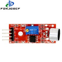 집적회로 전자기판 KY-037 사운드 센서 모듈 사운드 컨트롤 센서 MAX4466 MAX9814 스위치 감지 휘슬 스위치, 02 Sound module Red