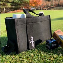 골프 캔버스 토트백 장갑홀더 백참 라운딩골프파우치 골프악세사리 골프가방, 블랙