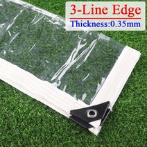 방수포 방수 투명 PVC 발코니 다육 식물 타프 테라스 선명한 두께, 52.3-Line Edge - 1.2x5m