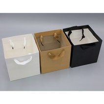 정사각형 무지 종이가방 쇼핑백 케이크 화분 선물용 종이백, 크라프트