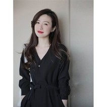 스커트 스타일 2021년 여름 여성 햅번 시크한 고급 검정치마