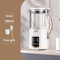 믹서 600ml 다기능 휴대용 콩 우유 믹서기 그라인더 필터 자동 가열 두유 메이커 220V, [02] White, [01] EU, [01] 220V