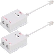 Uvital 인라인 DSL 필터 스플리터인라인 RJ11 6P2C 수 2 암 전화 모뎀 ADSL 스플리터, 2 Pack_White