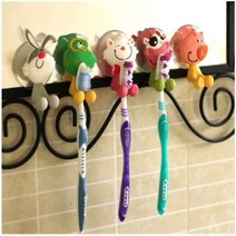 캐릭터 칫솔꽂이 흡착칫솔걸이 칫솔홀더 면도기꽂이 칫솔거치대 욕실걸이대 동물캐릭터칫솔꽂이, 돼지, 1개