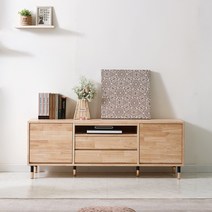 [에타홈] 위니 고무나무 원목 거실장 1500 1color