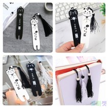 굿마켓 1P 블랙 화이트 고양이 책갈피 화이트 캐릭터책갈피 북홀더