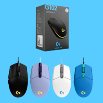 [로지텍 ] G102 2세대 Lightsync 게이밍 마우스 Gaming Mouse, 화이트