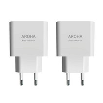 국산의힘 MADE IN KOREA 아로하 18W 고속충전기 QC 3..0/갤럭시/아이폰 호환 충전기, 충전기2개세트