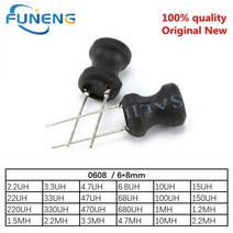 10PCS 0608 6*8mm I-모양 전력 인덕터 인덕턴스 구리 코일 1MH 68uh 100uh 150UH 220 330 470 uH 2.2MH 3.3MH 4.7MH 10MH