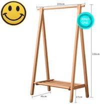 나무 원목 행거 긴옷 접이식 옷걸이 스탠드행거 원룸 드레스룸 매장 A타입+스마일와펜(4.5cm), 원목 1000나무선반+스마일와펜