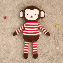 베베라온 오가닉 봉제인형 신생아 아기 유아 선물 원숭이 애착인형 누누R, 기본포장