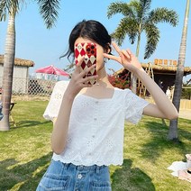 제이앤티 레이스 펀칭 블라우스