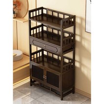 원목장식장 수석 진열장 우드 인테리어 거실 담금주, 브라운 (3단도어)