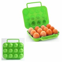 옥이드림 휴대용 12구 계란케이스 그린 플라스틱난좌 달걀케이스 계란팩