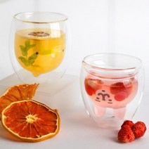 튼튼한 내구성 이중 진공 동물 유리컵 홈카페 북유럽글라스 글라스샷잔 크리스탈컵 양주잔 홈카페용품, Bear (260ml)