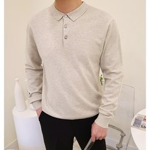 더유니크제이 남자 단추 카라 라운드 니트 긴팔 PK 스판 캐시미어 니트 15컬러
