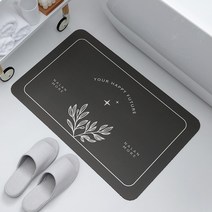 화장실욕조 규조토 흡수 바닥매트 소프트 현관발판 욕실 문밖 논슬립 미끄럼방지 속건 3547124470, 그레이 -스퀘어, 60*90CM