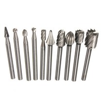 10pcs 나무 드릴 비트 HSS 티타늄 전기 그라인더 라우팅 로터리 밀링 로터리 파일 커터 나무 조각 조각 칼 커터 도구, 고속도강
