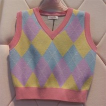 로엠걸즈 로엠걸즈 DP01 아가일스으터 조끼 RGVK2283P (9081684)