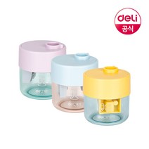 델리 투톤 파스텔 2홀 휴대용 연필깎이, 블루(VB152)