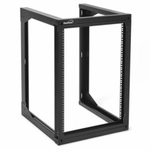 NavePoint 15U 벽 마운트 오픈 프레임 네트워크 랙 스윙 아웃 힌지 게이트 60.9cm(24인치) 깊이 네트워크 서버 및 AV 장비 보관 장비에 대한 쉬운 후면 액