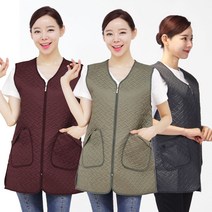 WQA03 조끼 방수 누빔 겨울 앞치마 방한 지퍼 퀼팅, WQA03 그레이S
