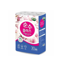 헬로 순수플러스 3겹 천연펄프 롤화장지 20m, 30롤, 30롤