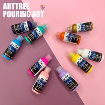 [아트트리] 전문가용 푸어링 물감 플루이드 물감 푸어링아트 60ml, 주황