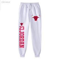 NBA 시카고 불스 마이클조던 23 흰색 기모 조거 팬츠 가을 겨울 에슬레져 룩 트레이닝 복 허벅돼 하체 비만