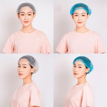 일회용 부직포 헤어캡 100매 위생모자 위생모 라운드캡, 화이트