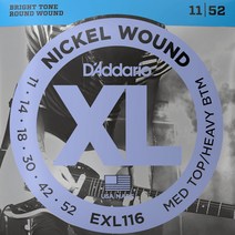 [심로악기] 공식수입정품 다다리오(Daddario) EXL116 (011-052) 일렉기타스트링 기타줄, 10개 (개당 10300원)