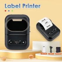 휴대용포토프린터 미니프린터 스마트폰사진인화기 무선 라벨 프린터 미니 블루투스 열 라벨 메이커 휴대용 블루투스 라벨 기계 빠른 접착 인쇄 가정용 사무실, 프린터와 종이