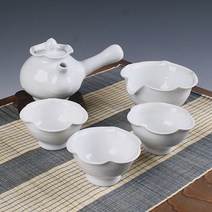 여주공방 TW04398BA 백자 물레연 3인 세트 예쁜잔 청자 찻잔 도자기 다기 부부 전통 물레 j-00993, 감사합니다