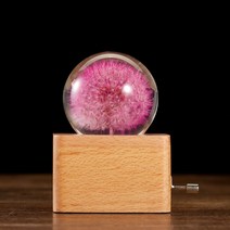 민들레 표본 크리스털 볼 뮤직박스 아이디어 생일 선물 오르골-24545, 옵션08, 08 흔드는 보라색 민들레 뮤직박스