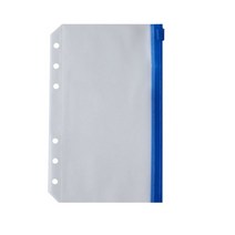 A5/A6 바인더 포켓 2 개 PVC 루스 리프 백 6 링 노트북 파우치 문서용 다채로운 지퍼 폴더, 06 blue-A6-2pcs