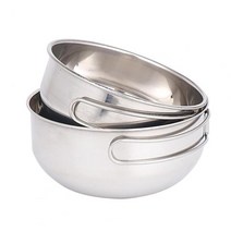 감성캠핑 접시 식기 2PcsSet Practical Camp Bowl Multifunction Good Toughness Anti-deformation for Hik, 01  Silver