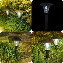 마트498 솔라 LED 태양광 정원등 2P 백색 외등 경관조명 야외등 옥상정원 가드닝 옥상꾸미기