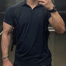 티 머슬핏 카라 남성 남자깔끔한 베이직 디자인 캐주얼 반팔 티 넥티셔츠