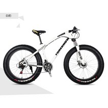 팻바이크 입문용 오프로드 MTB 자전거 20 24 26인치, 27단, 24인치, 흰색(스포크 휠)