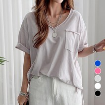 [나크21] (55~120) 브이넥 롱 박시 티셔츠 NK12-T-23