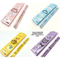 (재입고)산리오 연필 세트 12자루 쿠로미 마이멜로디 시나모롤 폼폼푸린, 쿠로미(보라)