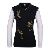 까스텔바작 여성 스트레치 배색 골조직 아트웍 카라 티셔츠 BGAMTS716BK