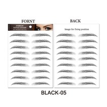 O.TW O.O 눈썹 스티커 4D 헤어 메이크업 방수 지속적인 영양 문신, 한개옵션1, 15 BLACK 05