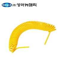 상아뉴매틱 폴리우레탄코일튜브 UC 10-65-75 12.7x8.5 상아 에어 호스 우레탄호스 (카플링별도) 노랑